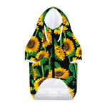 Sunflower Pattern Print Dog Zip Up Hoodie