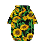 Sunflower Pattern Print Dog Zip Up Hoodie