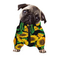 Sunflower Pattern Print Dog Zip Up Jacket