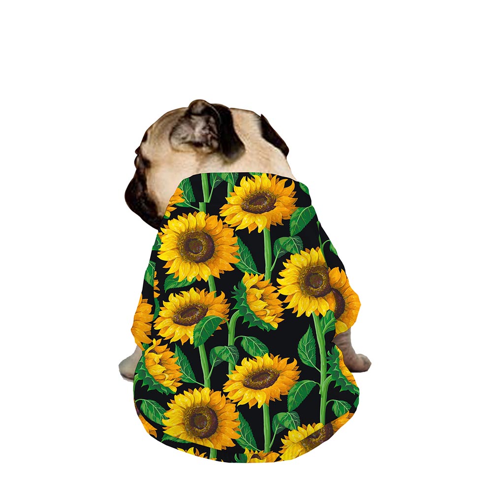 Sunflower Pattern Print Dog Zip Up Jacket