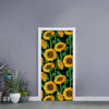 Sunflower Pattern Print Door Sticker