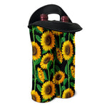 Sunflower Pattern Print Double Neoprene Wine Tote