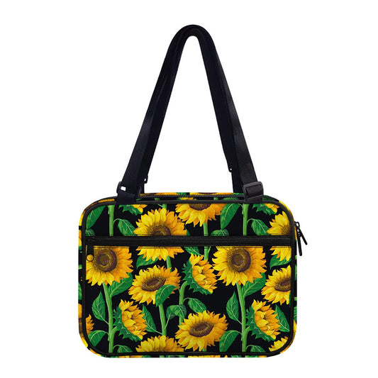 Sunflower Pattern Print Double Strap Bible Bag