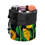 Sunflower Pattern Print Drawstring Makeup Bag