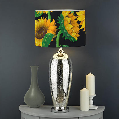 Sunflower Pattern Print Drum Lamp Shade