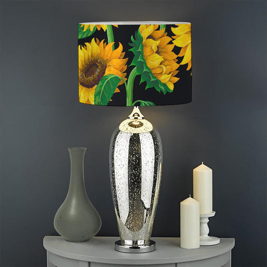 Sunflower Pattern Print Drum Lamp Shade
