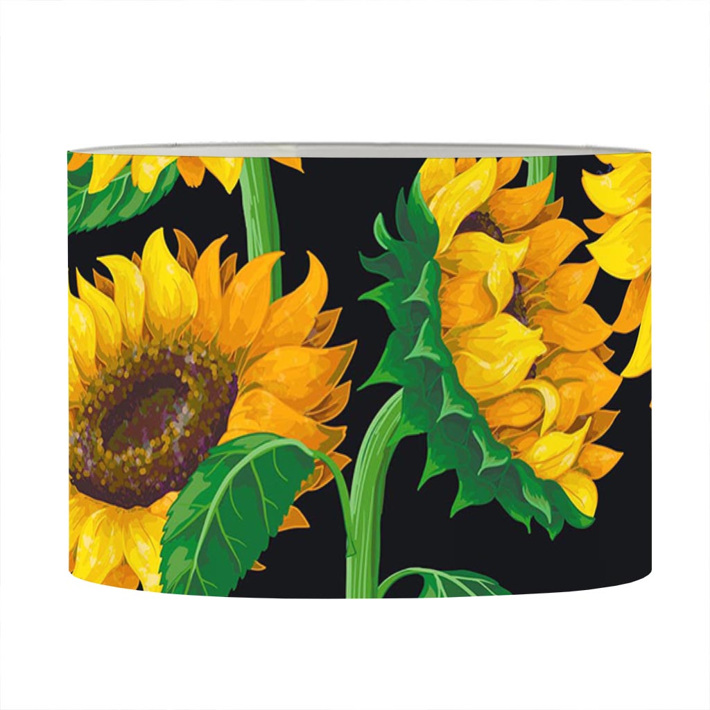 Sunflower Pattern Print Drum Lamp Shade