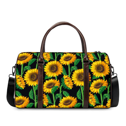 Sunflower Pattern Print Duffle Bag