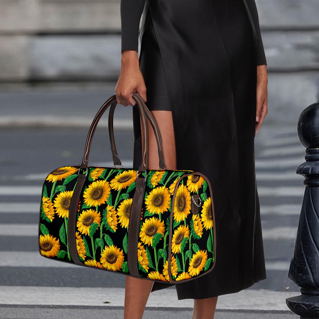 Sunflower Pattern Print Duffle Bag