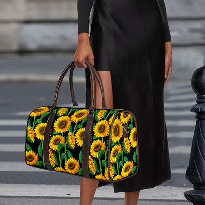 Sunflower Pattern Print Duffle Bag