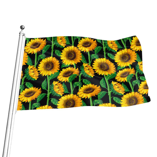 Sunflower Pattern Print Flag