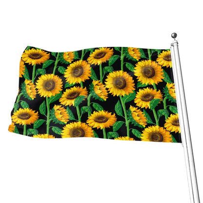 Sunflower Pattern Print Flag