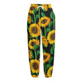 Sunflower Pattern Print Fleece Lined Knit Pants