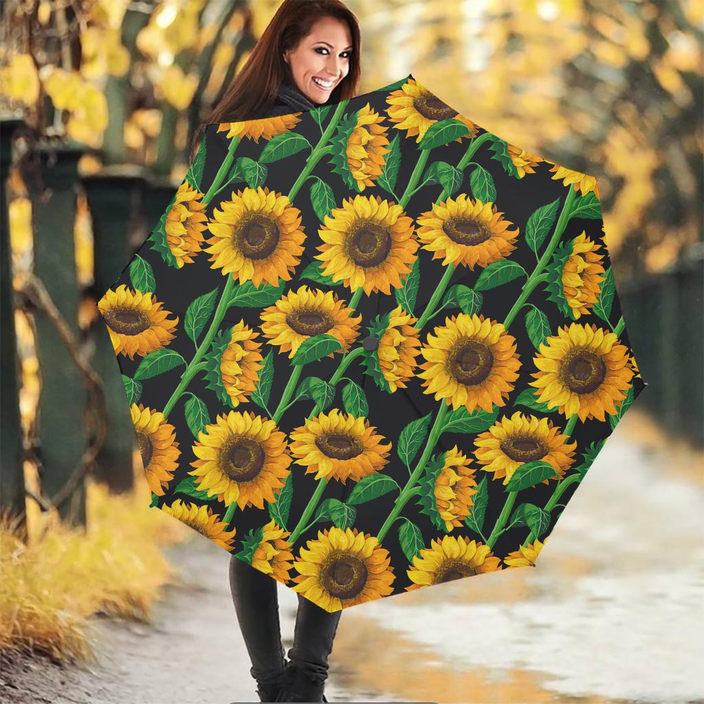 Sunflower Pattern Print Foldable Umbrella