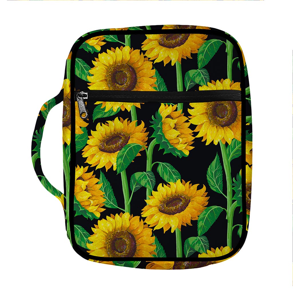 Sunflower Pattern Print Front Pocket Bible Bag