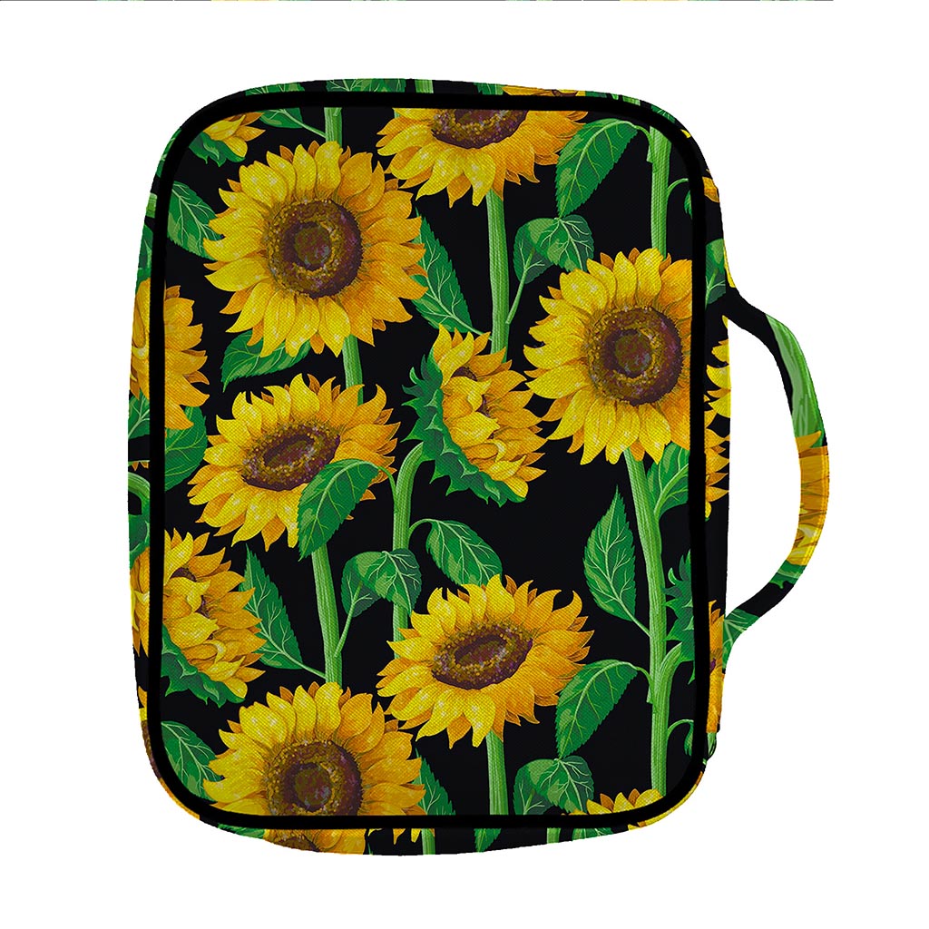 Sunflower Pattern Print Front Pocket Bible Bag
