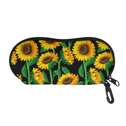 Sunflower Pattern Print Glasses Case