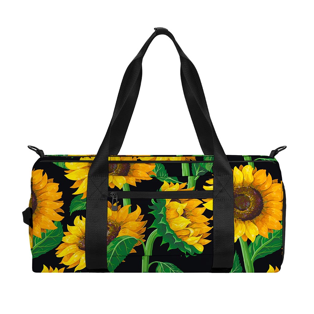 Sunflower Pattern Print Gym Bag