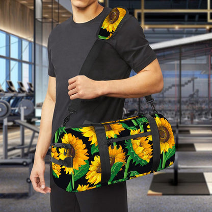 Sunflower Pattern Print Gym Bag
