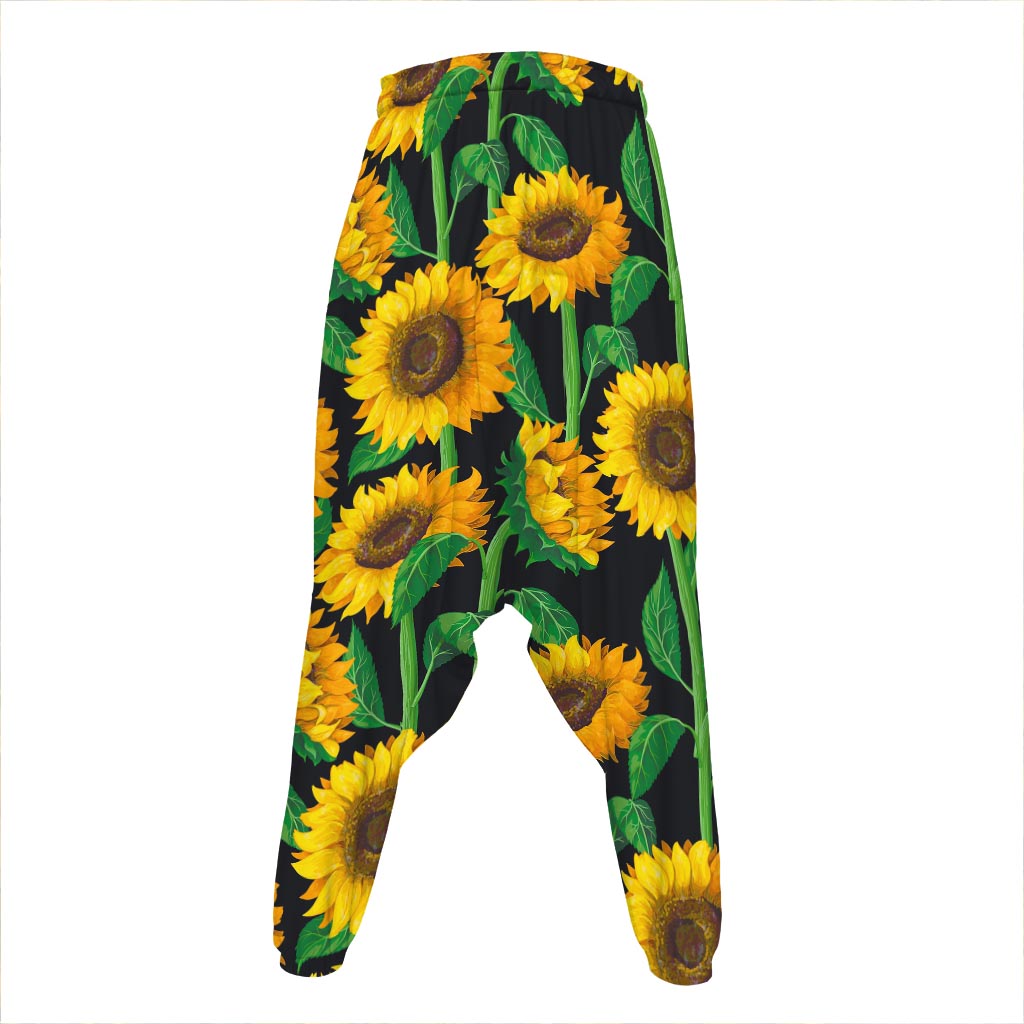 Sunflower Pattern Print Hammer Pants
