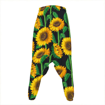 Sunflower Pattern Print Hammer Pants