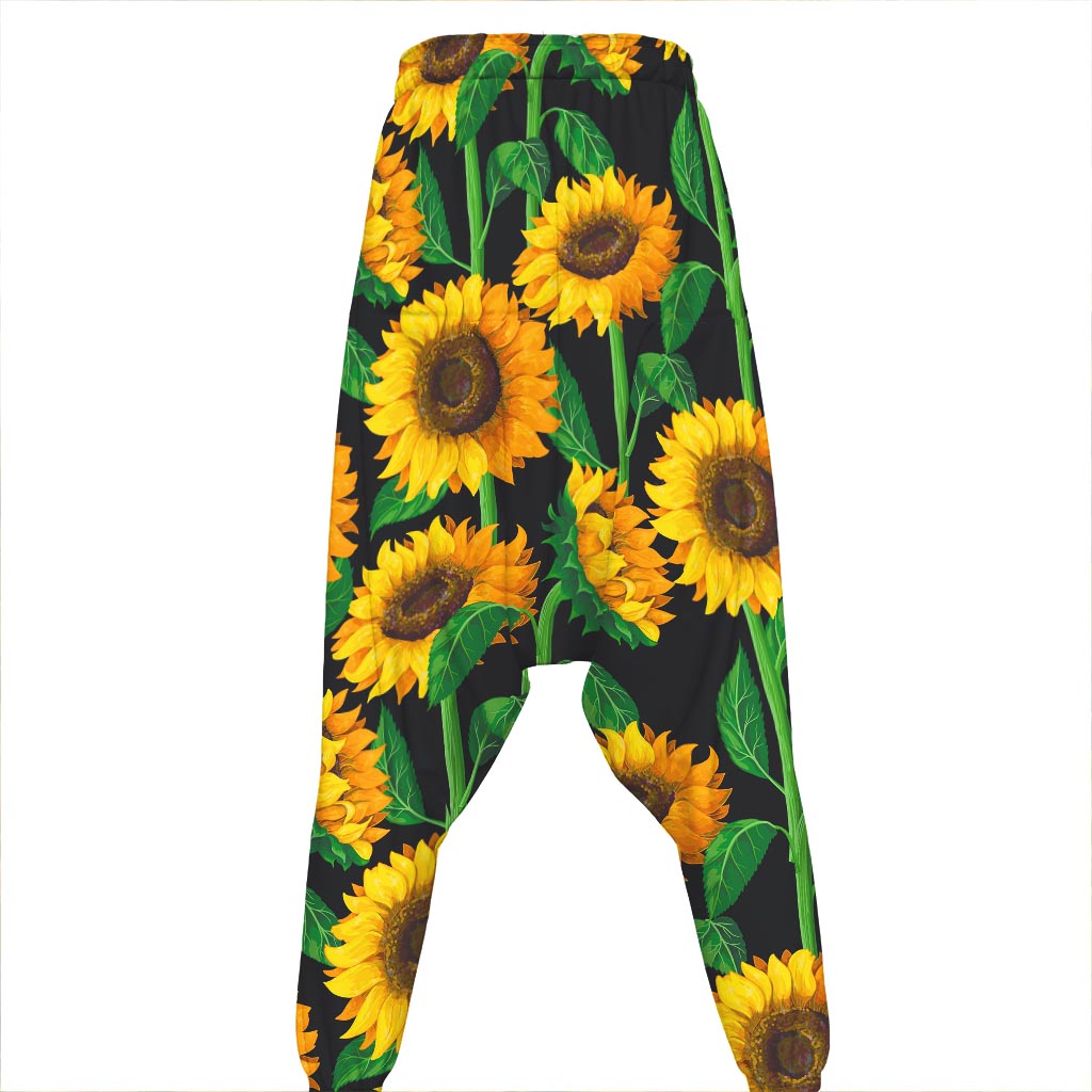 Sunflower Pattern Print Hammer Pants