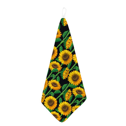 Sunflower Pattern Print Hand Towel