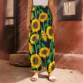 Sunflower Pattern Print Harem Pants