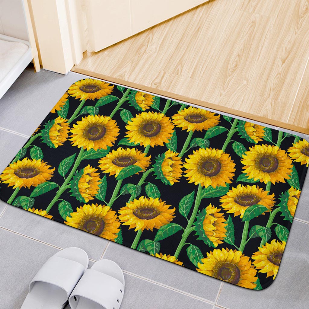 Sunflower Pattern Print Indoor Door Mat
