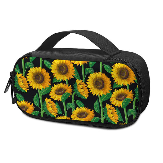Sunflower Pattern Print Insulin Cooler Travel Case