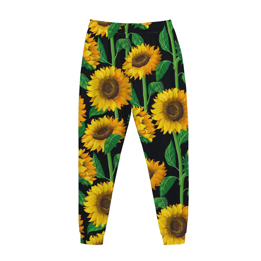Sunflower Pattern Print Jogger Pants