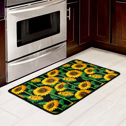 Sunflower Pattern Print Kitchen Mat