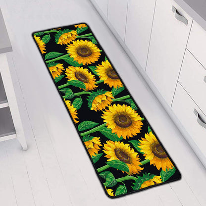 Sunflower Pattern Print Long Kitchen Mat