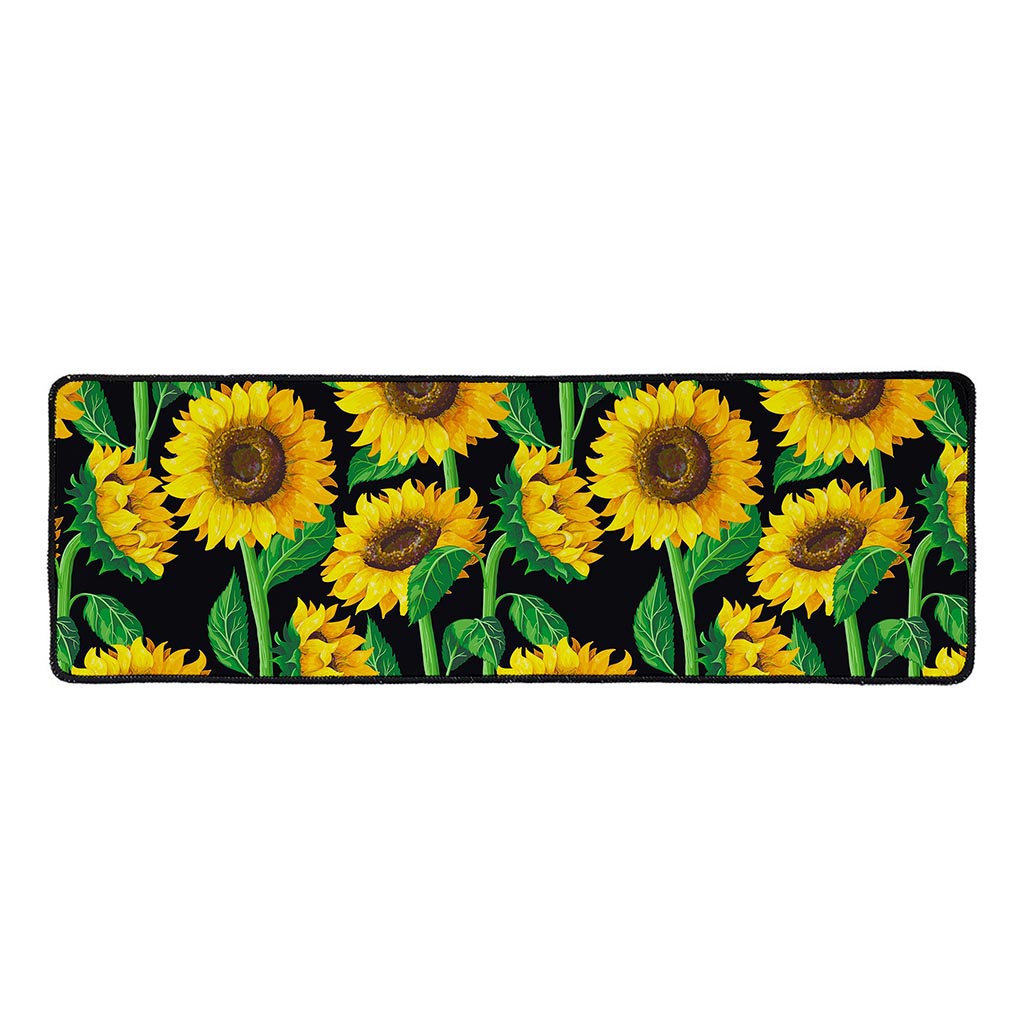 Sunflower Pattern Print Long Kitchen Mat