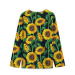 Sunflower Pattern Print Long Sleeve Short Coat