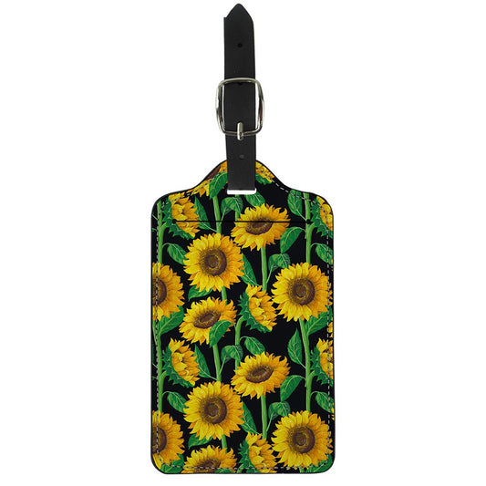 Sunflower Pattern Print Luggage Tag