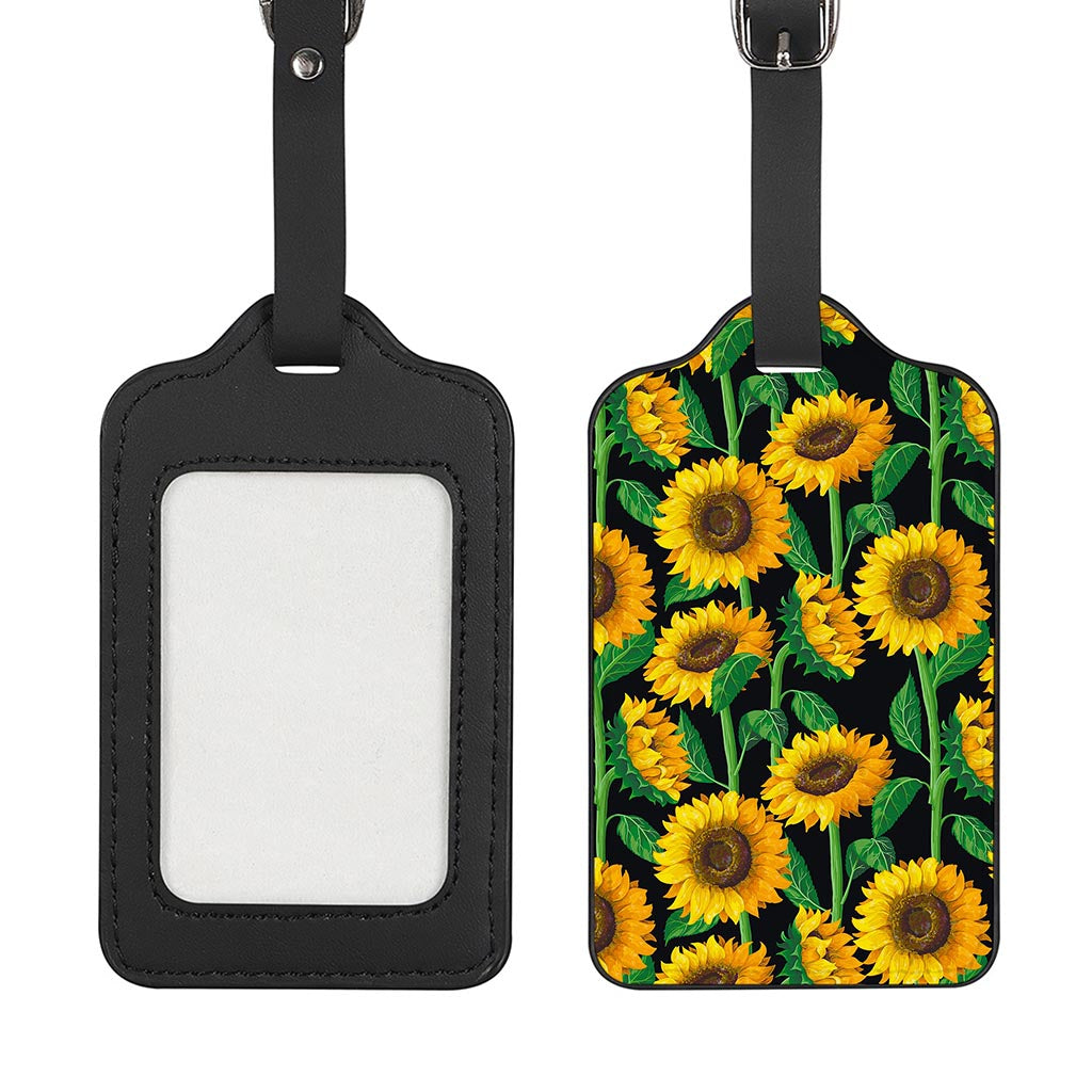 Sunflower Pattern Print Luggage Tag