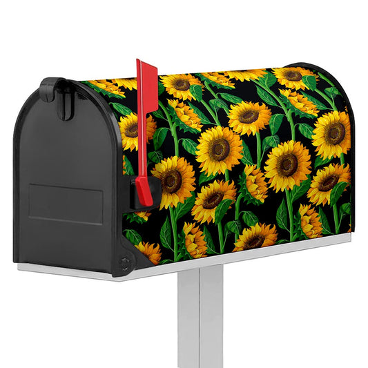 Sunflower Pattern Print Mailbox Cover