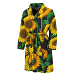 Sunflower Pattern Print Men's Bathrobe