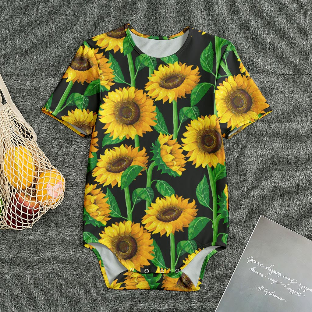 Sunflower Pattern Print Men's Bodysuit
