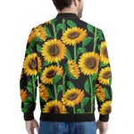 Sunflower Pattern Print Men's Bomber Jacket