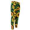 Sunflower Pattern Print Men's Compression Pants