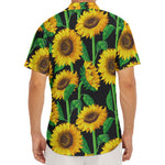 Sunflower Pattern Print Men's Deep V-Neck Shirt