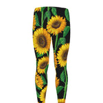 Sunflower Pattern Print Men's leggings