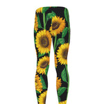 Sunflower Pattern Print Men's leggings