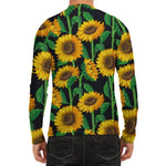 Sunflower Pattern Print Men's Long Sleeve Rash Guard