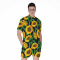 Sunflower Pattern Print Men's Romper