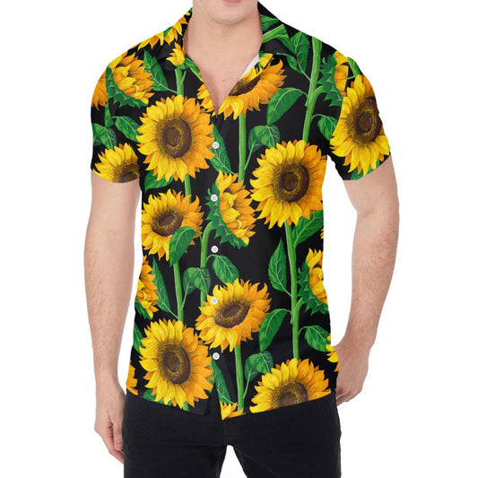 Sunflower Pattern Print Men's Shirt
