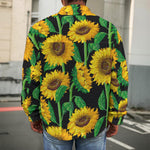 Sunflower Pattern Print Men's Shirt Jacket