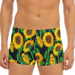 Sunflower Pattern Print Men's Short Boxer Briefs